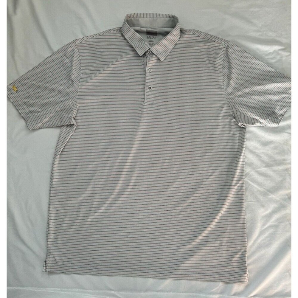 Greg Norman Men's Polo Golf Shirt Striped Short Sleeve Athletic Sportswear  XXL